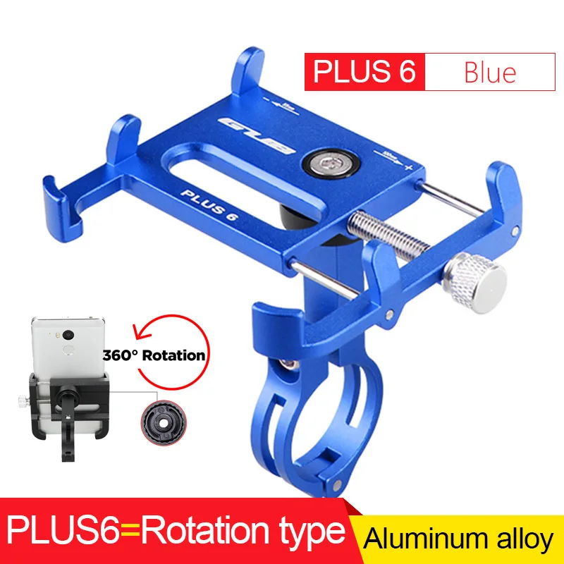 Rotation type BLUE Металлический держатель для мобильного телефона с ЧПУ для велосипеда, MTB, горный велосипед, мотоцикл, руль, зажим, подставка, подходит для смартфонов 3,"-7,5" GUB - Цвет: Rotation type BLUE