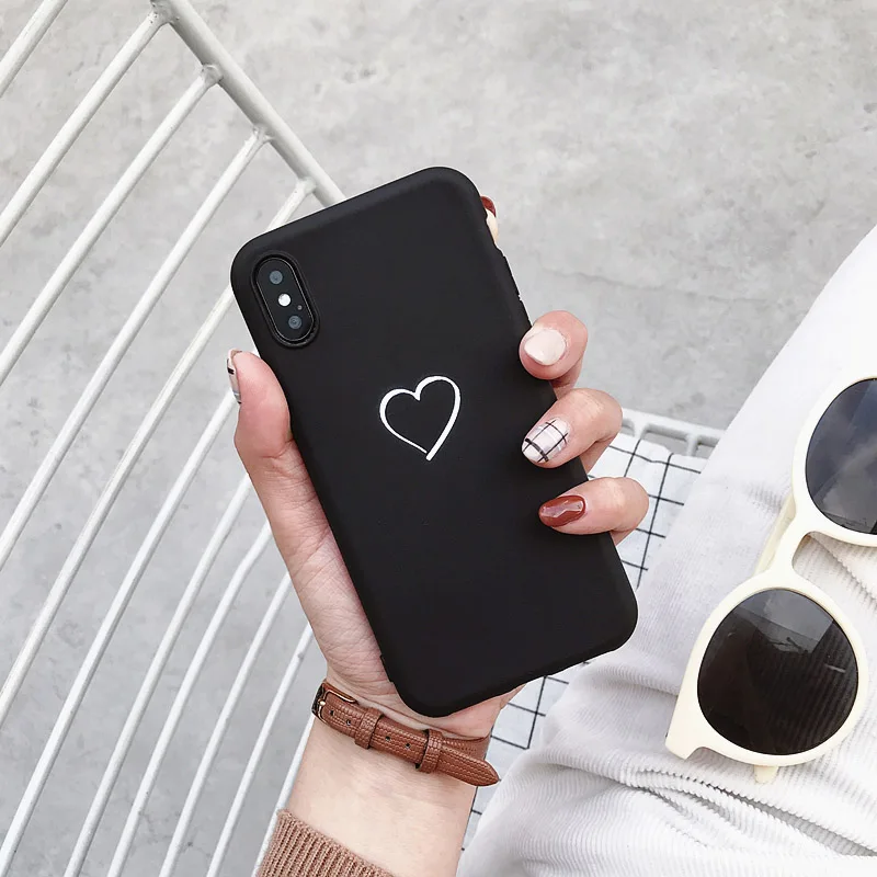 Чехол для Huawei P8 P9 P10 P20 Lite Plus P30 Pro P Smart Z с милым сердечком для Huawei Mate 10 20 30 Lite Pro - Цвет: Черный
