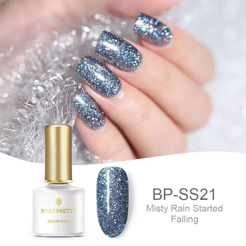 BP-SS21 BORN PRETTY Platinum Гель-лак для ногтей 6 мл звездное небо блеск замачивается УФ Гель-лак для ногтей Shinging Bling Sequins лак для ногтей - Цвет: BP-SS21