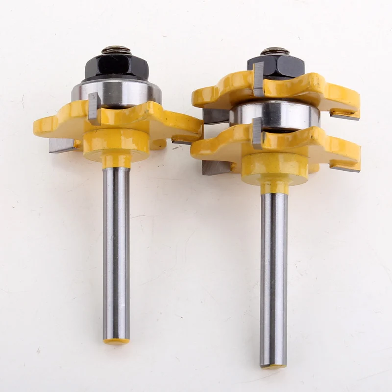 2 шт. 1/4 &quotхвостовик совпадающий Язык и паз маршрутизатор бит 3/4&quot запас 3 зубьев Т