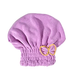 purple ZhangJi, Женская сухая шапка с бантом, Супер Абсорбирующая, микрофибра, тюрбан, быстрое высыхание, банное полотенце, ванная, для волос, сухая шапка - Цвет: purple