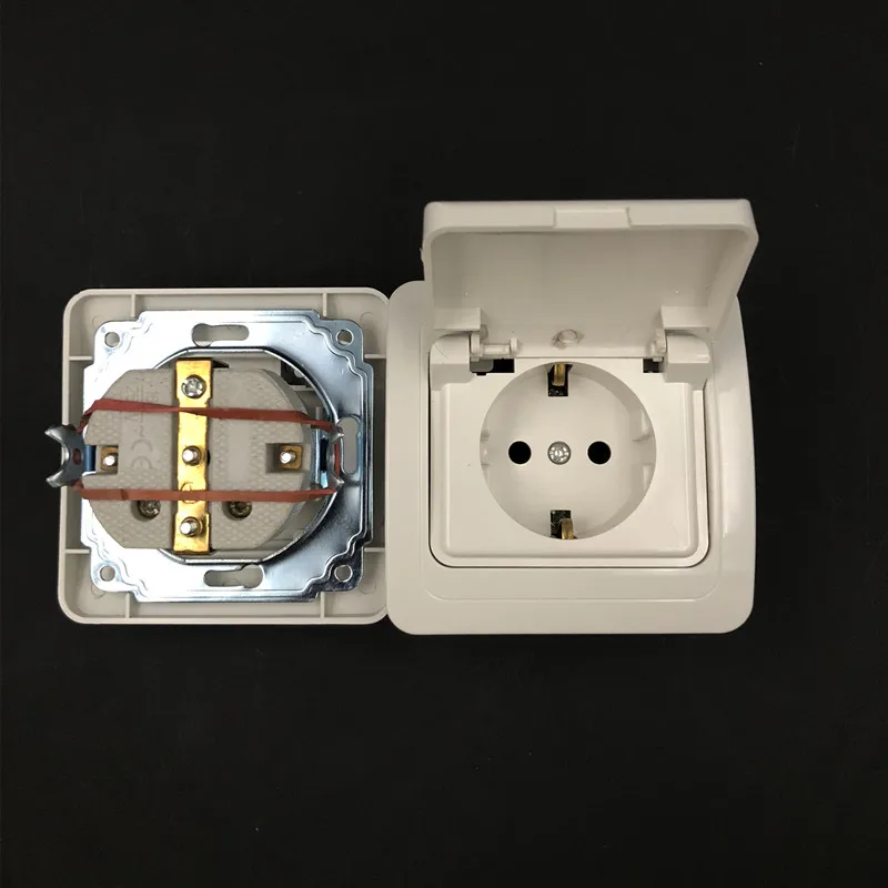 1 шт. розетка с крышкой в Европейском стиле водонепроницаемая 80*80 мм 250/16A