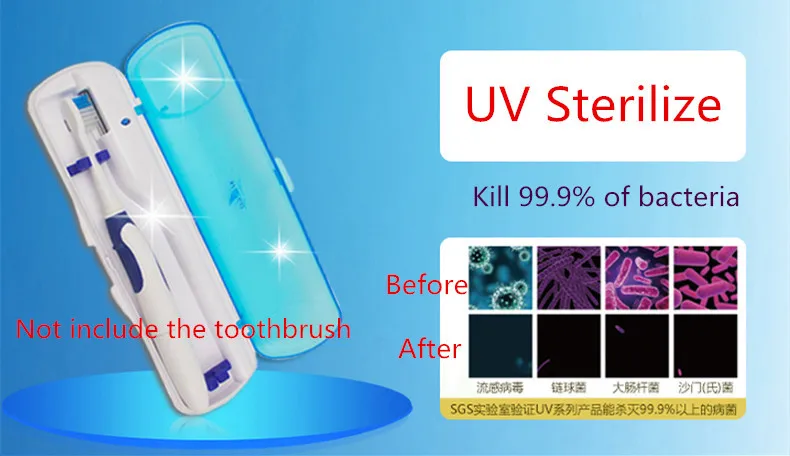 

Toothbrush sterilizer Sanitizer UV light Travel Portable Dental equipment toothbrush box/holder Healthy Hygiene Seago