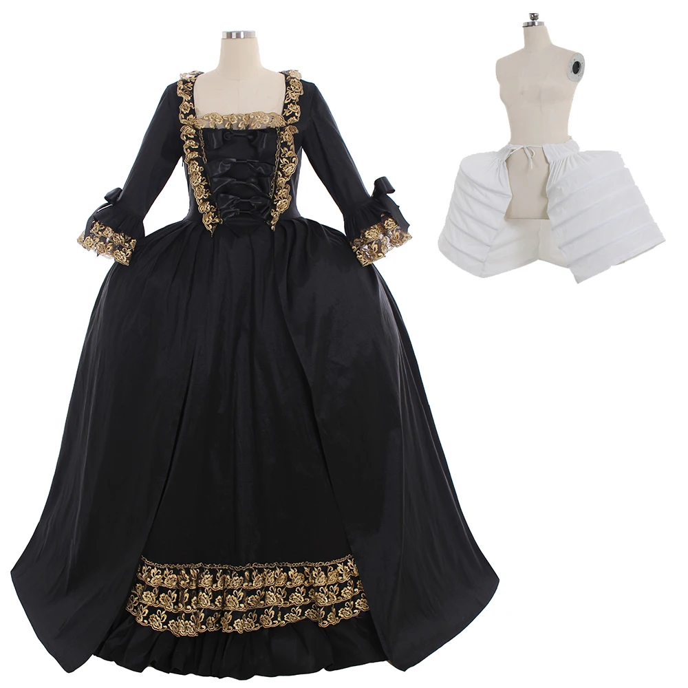 

Cosplaydiy Marie Antoinette Baroque Ball Gown Dress 18th Century Colonial Black Rococo Belle Dress Custom Made Any Size L320