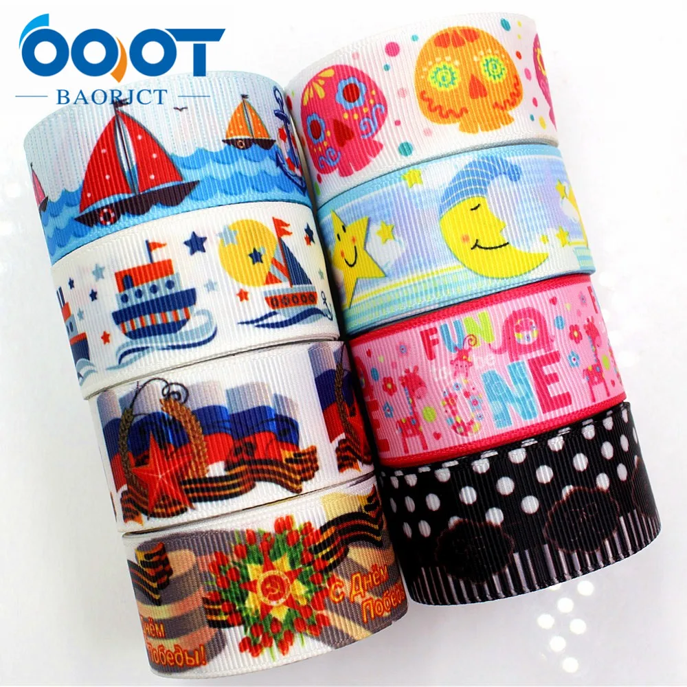 OOOT BAORJCT 176035 25mm 10yard Cartoon Ribbons Thermal transfer Printed grosgrain Wedding Accessories DIY handmade material | Дом и сад