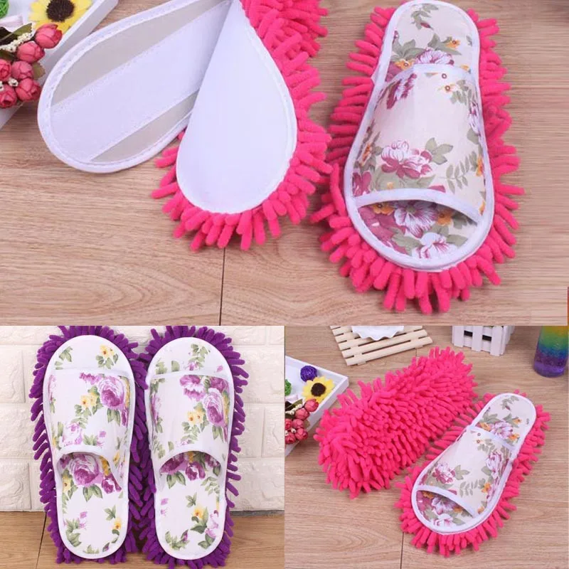 

Women Dust Mop Slippers Socks Microfiber House Slippers Bedroom Shoes Hot