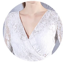 Женская кружевная рубашка с глубоким V образным вырезом и на груди|Футболки| |