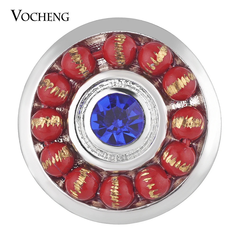 

10PCS/Lot Wholesale Vocheng Ginger Snap Charms Red Beads Button Jewelry 18mm Vn-1764*10