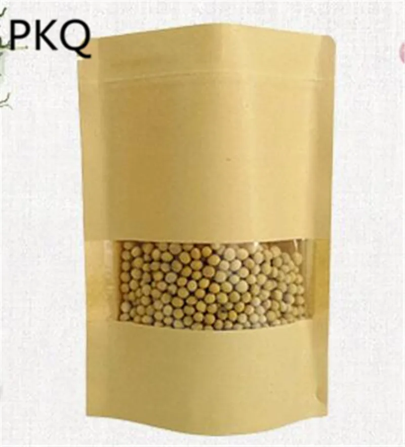 5 шт 16*22 см коричневый стоьте вверх крафт бумага застежка молния упаковка для