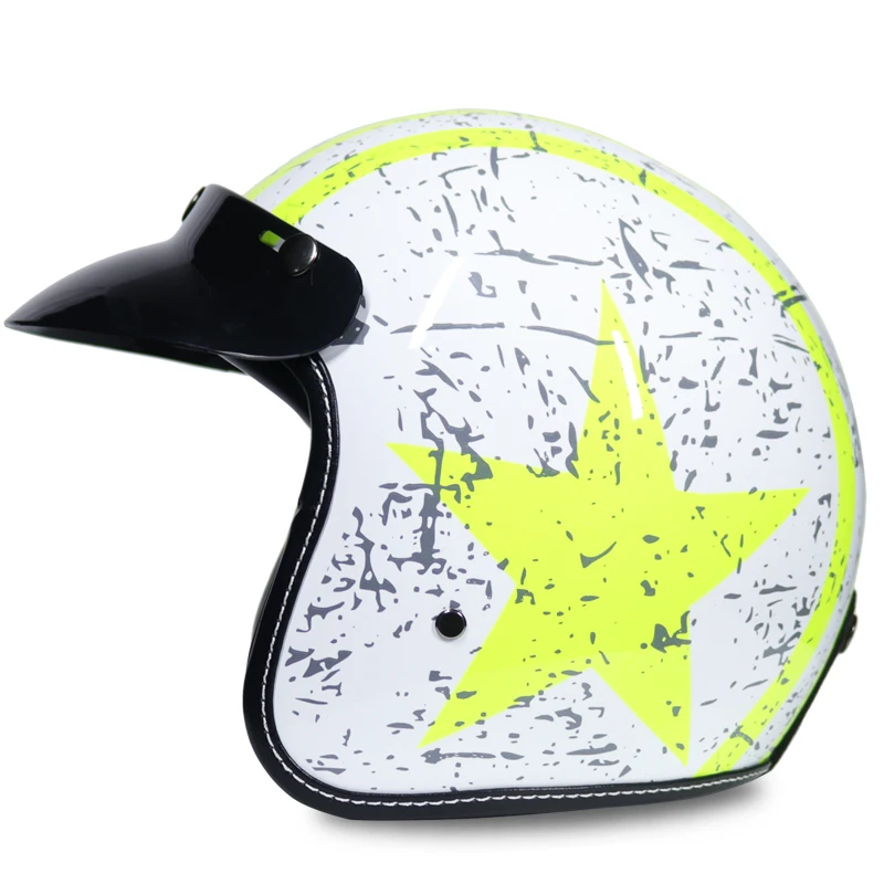 Мото rcycle шлем jet винтажный с открытым лицом Ретро 3/4 половина casco Moto capacete moto ciclismo