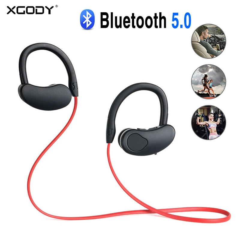 XGODY k100 спортивные беспроводные Bluetooth наушники стерео звук 5 0 гарнитура с шейным