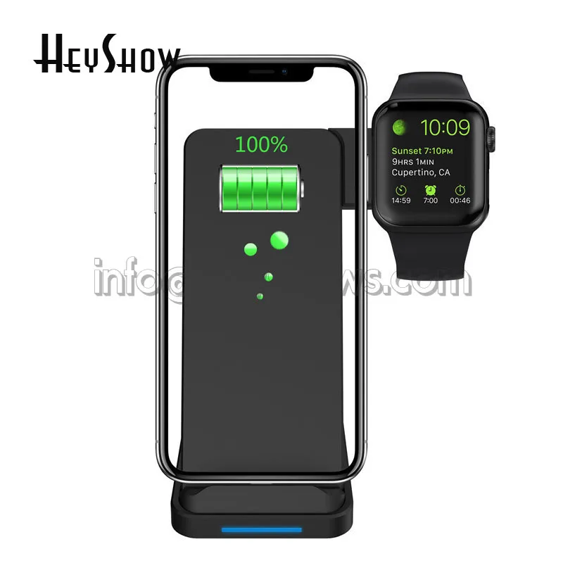 Держатель для смартфона и смарт часов 2 в 1 iWatch Band 4 3 с функцией беспроводной