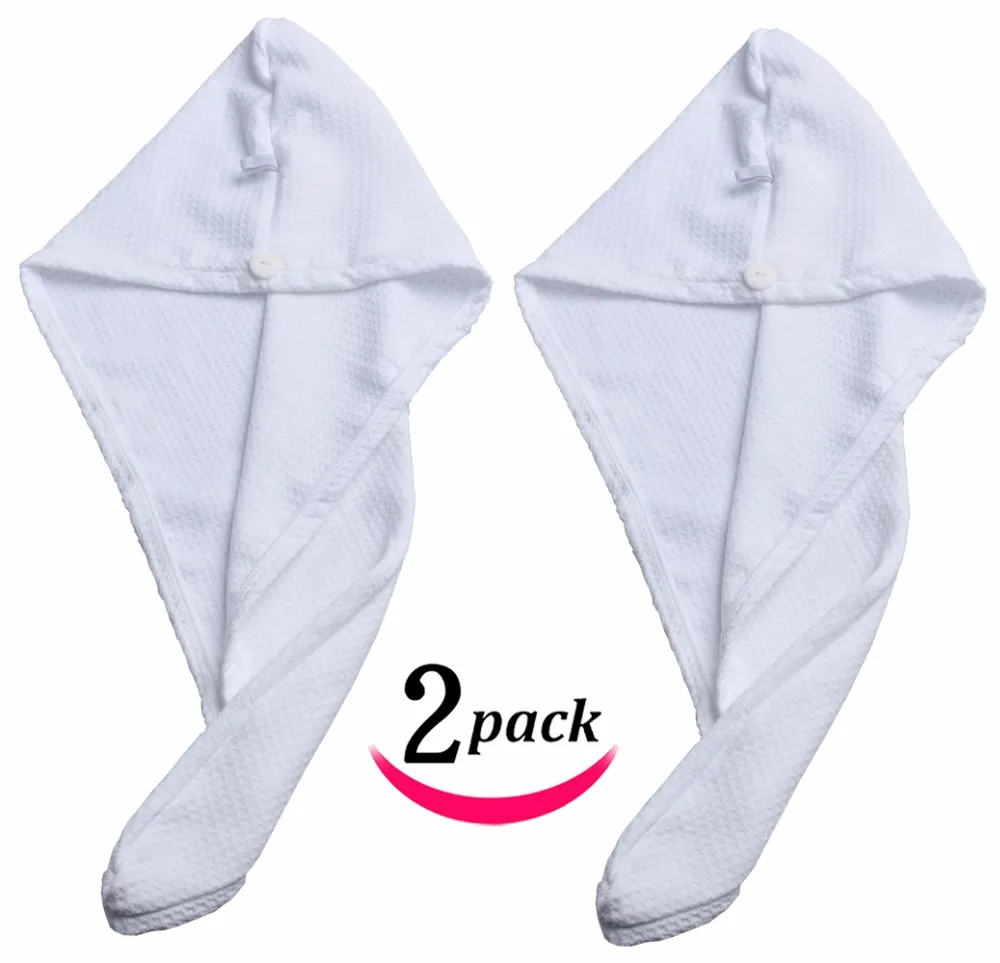 Sinland микрофибра ультравпитывающее Твист волос тюрбан сушильное полотенце Повязка На Голову Колпачок 10 дюймов x 26 дюймов 25 см x 65 см два предмета
