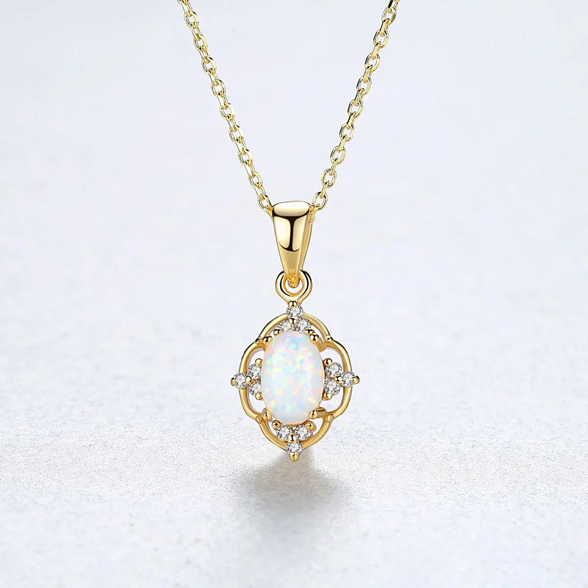 S925 стерлингового серебра опал ожерелье популярные европейские и американские