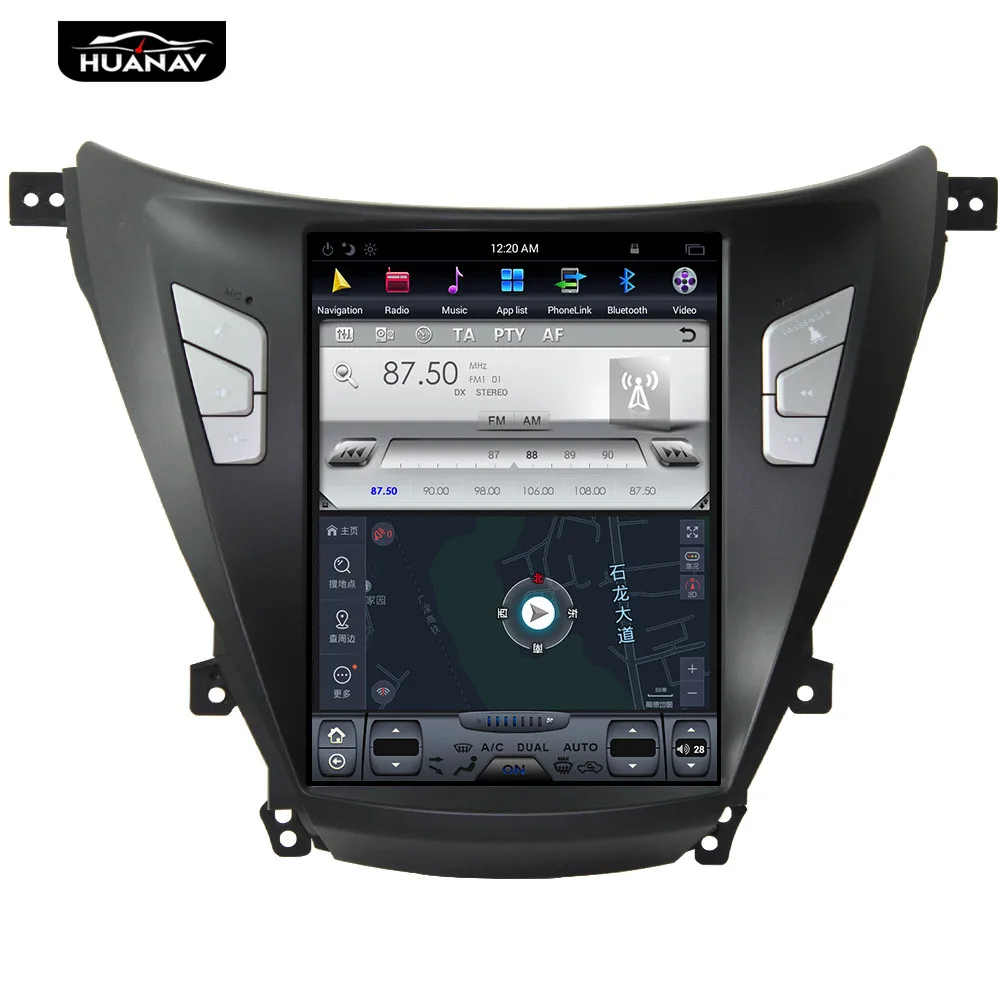 Штатная магнитола в стиле Tesla с GPS-навигацией для Hyundai Elantra 2014-2016 автомобильное