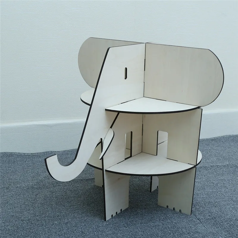 Творческий полки деревянные игрушки Слон Модель деревянная полка Детская