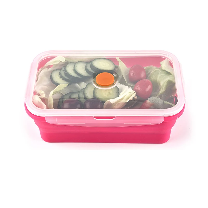 Пищевой Силиконовый складной Бенто бокс Складной Портативный Ланч для еды