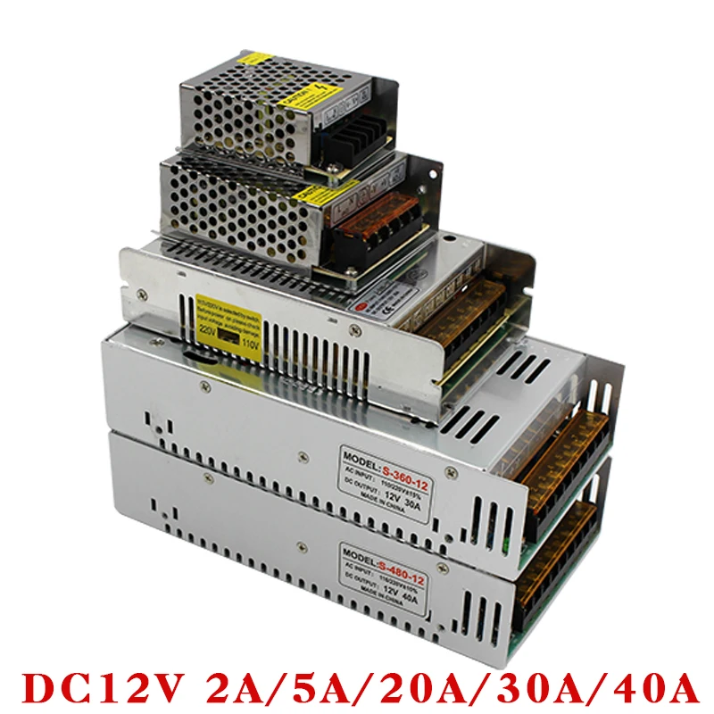 Горячая Распродажа AC85-265V 110V 220V постоянного тока до DC5V 12V 24V 36V 48V 1A 2A 3A 5A 10A 15A 20A 30A 40A 80A CCTV/светодиодные полосы адаптер питания