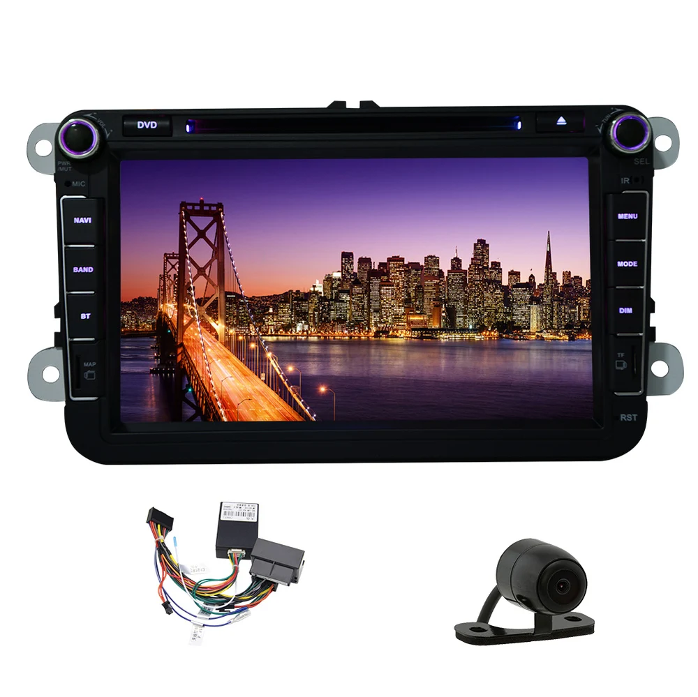 2 Din 8 дюймов четырехъядерный Android 01 автомобильный dvd для VW Polo Jetta Tiguan passat b6 cc fabia mirror