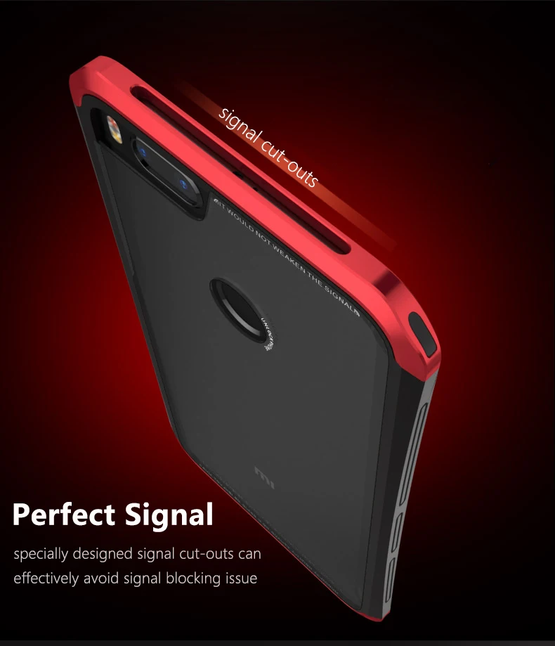 Для Xiaomi Mi A1 чехол, Роскошный металлический алюминиевый прозрачный стеклянный Гибридный бронированный чехол для телефона для Xiaomi Mi 5X, задняя крышка Fundas