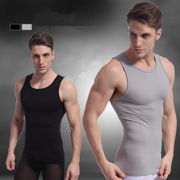 Лидер продаж мужские майки для коррекции фигуры верх из германиевого титана и