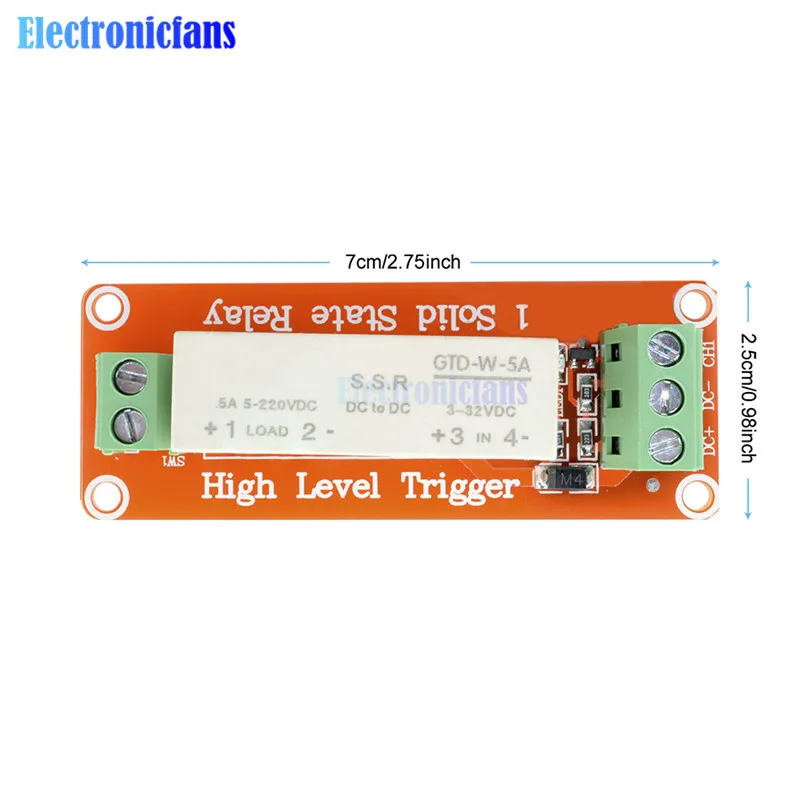 Одноканальный модуль твердотельного реле постоянного тока 5 в 220 В А SSR Для Arduino Uno