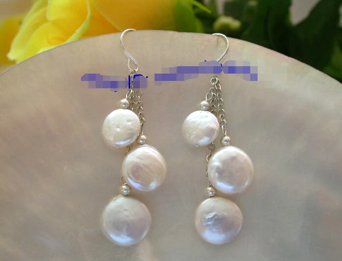 Бесплатная доставка&gt &gt&gt&gt Потрясающие 12 мм круглые белые серьги подвески с