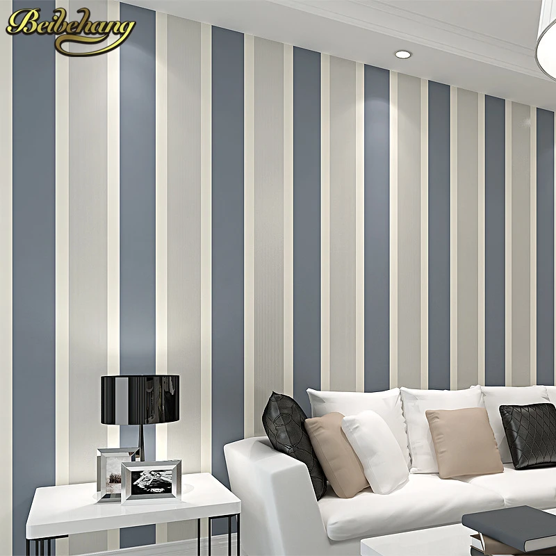 Beibehang Современная мода Роскошные вертикальные полосы Блестящие нетканые обои
