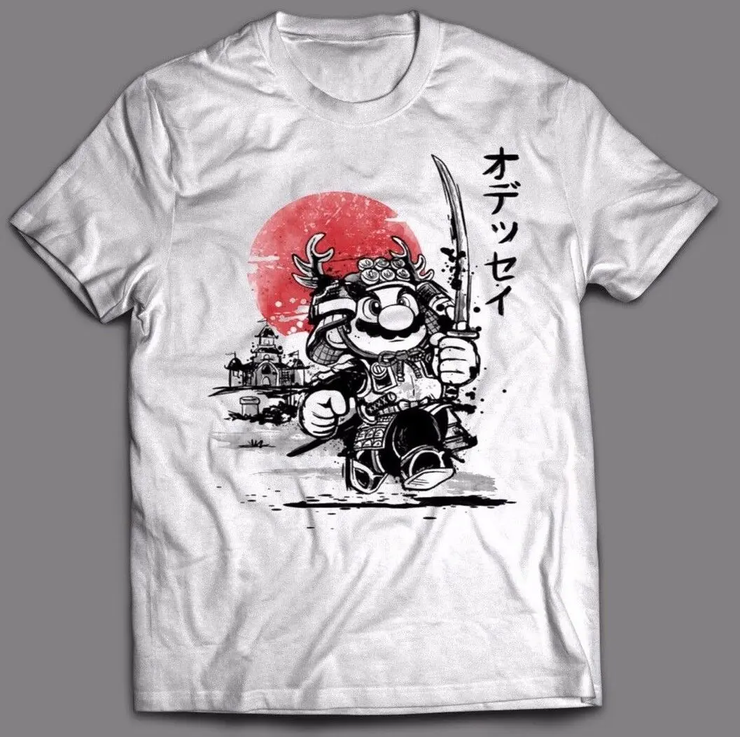 Супер Марио NINTENDO SAMURAI MASHUP на заказ OLDSKOOL ART * рубашка полный спереди *|Мужские