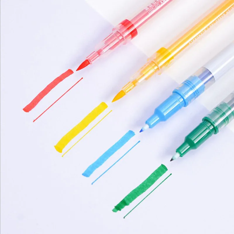 Маркер с двумя головками мягкая кисть акварельная ручка настоящая маркер ручки