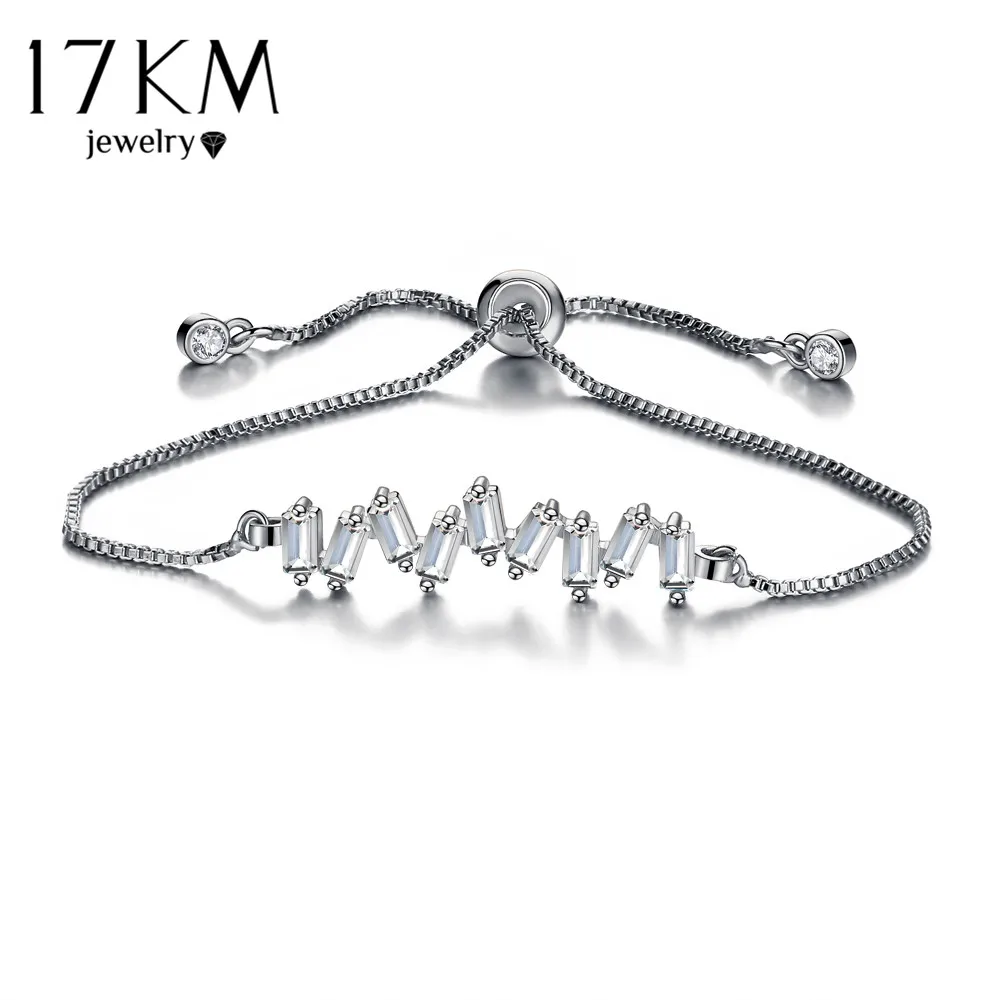 BJCS58925Sliver 17 км брендовый Модный женский браслет с цветами из кубического циркония, браслет и браслеты, Женские Ювелирные изделия для вечеринки, свадьбы - Окраска металла: BJCS58925Sliver