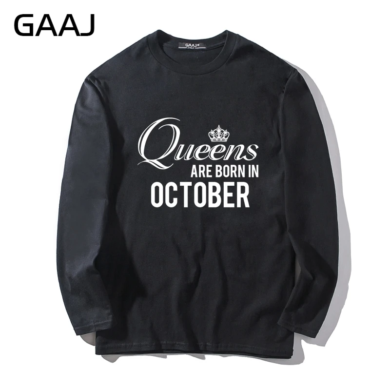 Футболка для мужчин GAAJ &quotQueens рождаются в октябре&quot сделай сам стиле хип хоп и