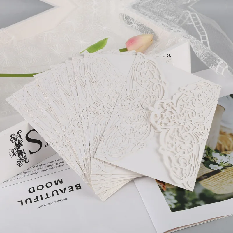 10 шт. свадебные вертикальные приглашения в виде бабочки|Открытки и приглашения| |