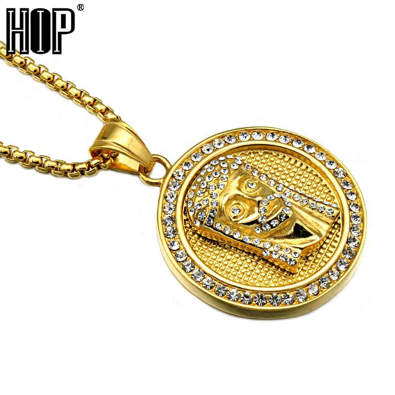 Подвески в стиле хип хоп золотого цвета из нержавеющей стали с полностью