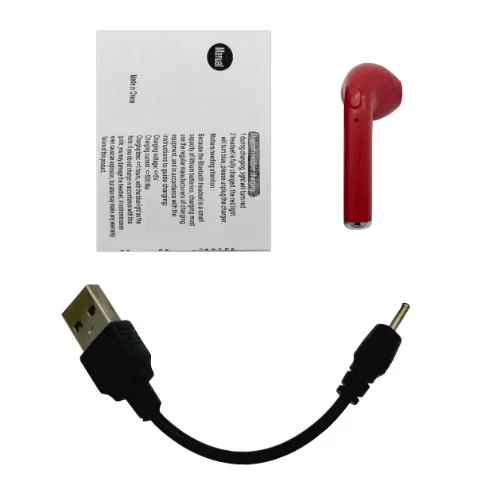 right red a cable I7 i7s наушники-вкладыши Bluetooth TWS Binau беспроводные наушники гарнитура с микрофоном для iPhone Xiaomi samsung huawei LG - Цвет: right red a cable
