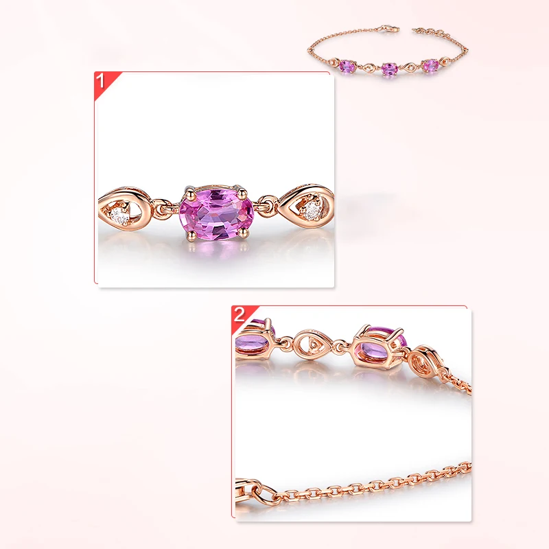 Натуральный сапфир 18 К чистое золото женские браслеты Изящные Ювелирные изделия