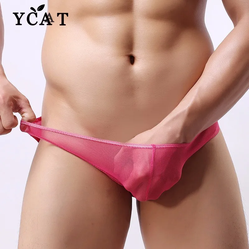 YCAT Для мужчин нижнее белье с низкой талией трусы модал лед шелковые сексуальные