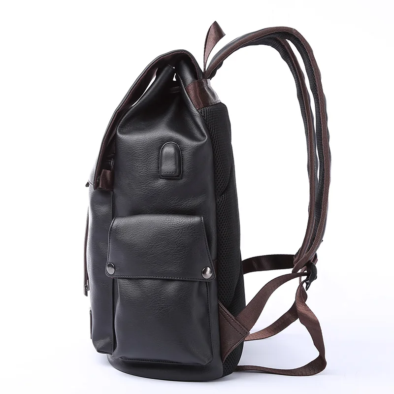 moyyi famous brand school style leather backpack bag for college simple design men waterproof casual daypacks mochila 2021 free global shipping