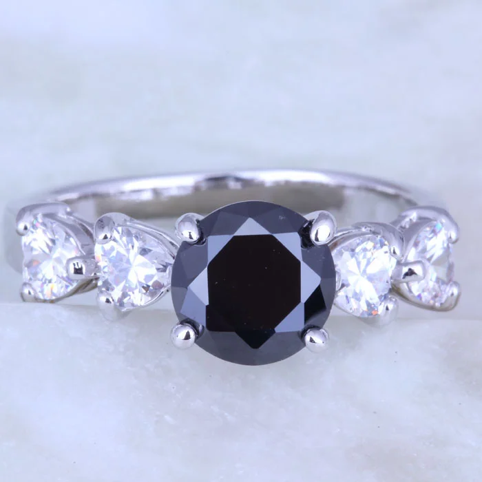 Любовный монолог модные ювелирные изделия черный имитация Оникс &amp Белый фианит