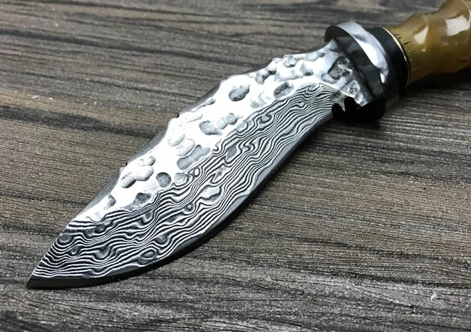 Новейший мини охотничий нож из дамасской стали многофункциональный для