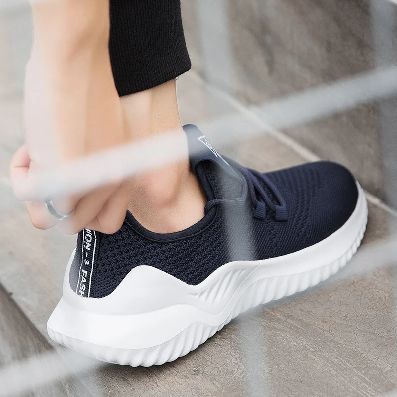 Мужские кроссовки Hemmyi Flyknit Повседневные Дышащие уличные на шнуровке Tenis Masculino Adulto