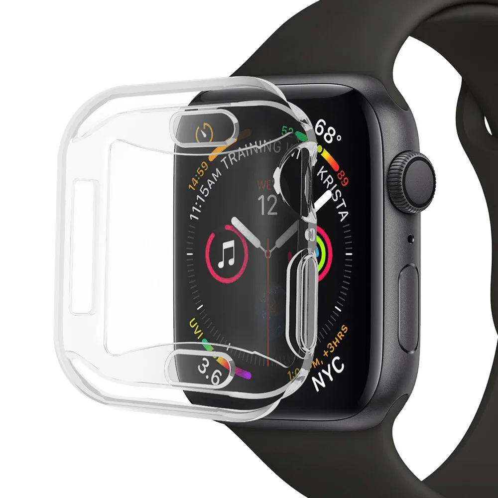 Ультратонкий Мягкий защитный силиконовый чехол из ТПУ для Apple Watch Series 4 40 мм 44
