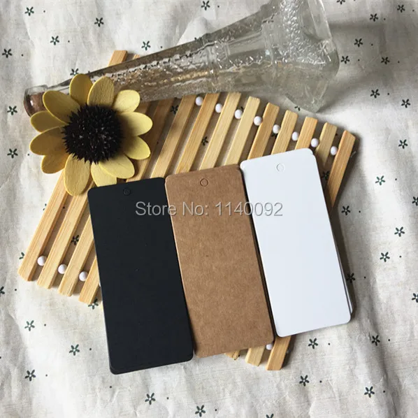 

free shipping blank 350gsm kraft paper tag 4x9cm/price label/white blank hang tag/clothing tag/DIY blank tag 300 pcs a lot