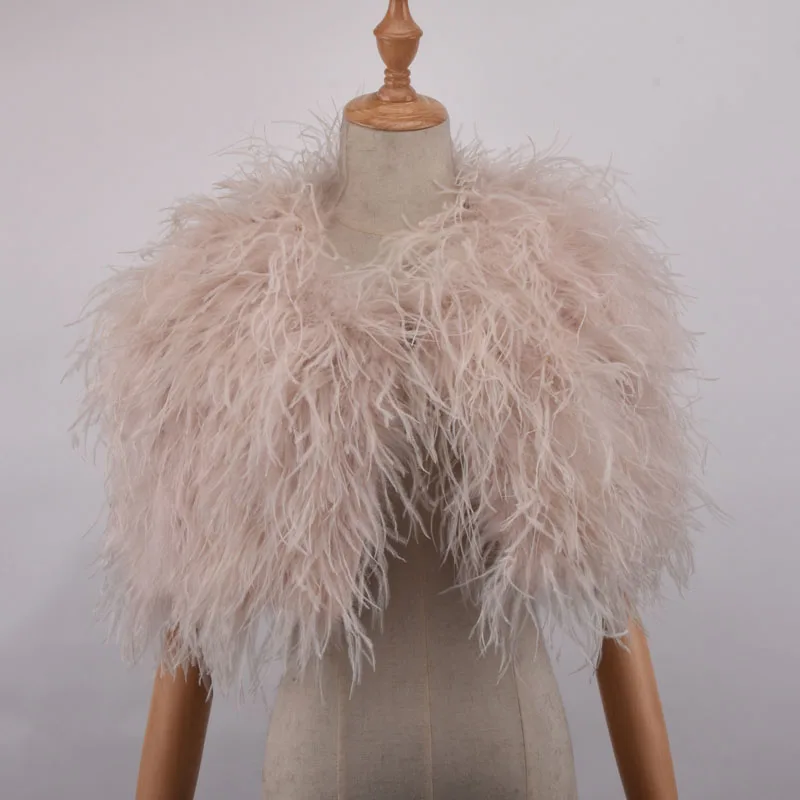 Куртка из страусиных перьев Короткая Меховая Свадебная меховая накидка