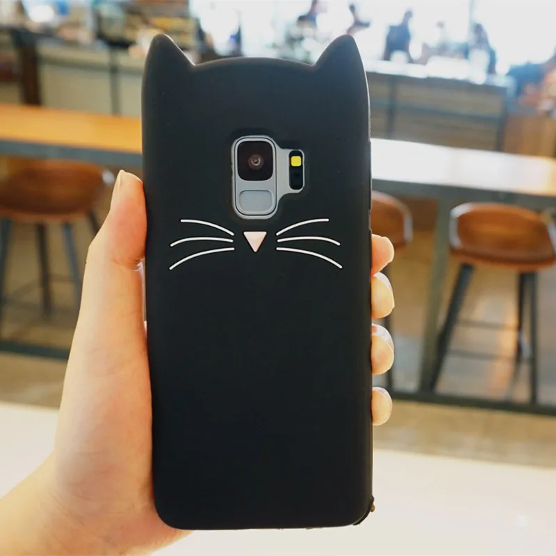 Смешно ТПУ кошачьими ушками телефон чехлы для samsung S8 мягкий чехол Galaxy S9 плюс