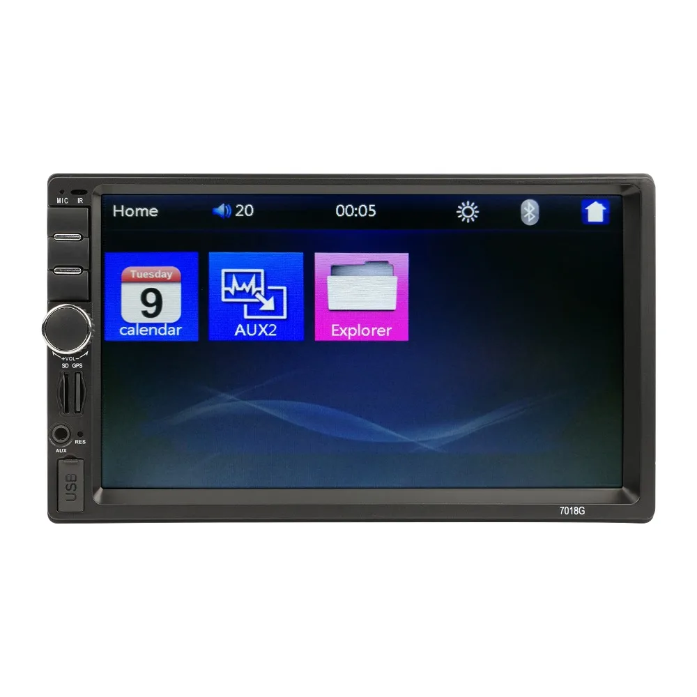 7018G 7 дюймовый автомобильный двойной Din MP5 с GPS камерой заднего вида Bluetooth