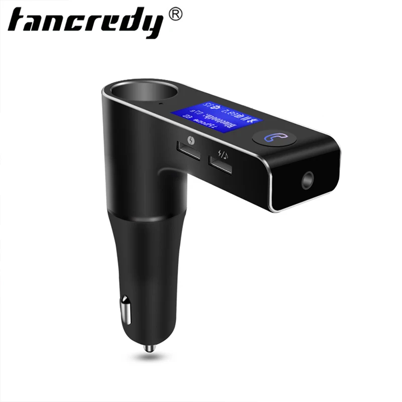 Автомобильный Bluetooth трансмиттер Tancredy FM модулятор MP3 плеер с двумя USB портами для