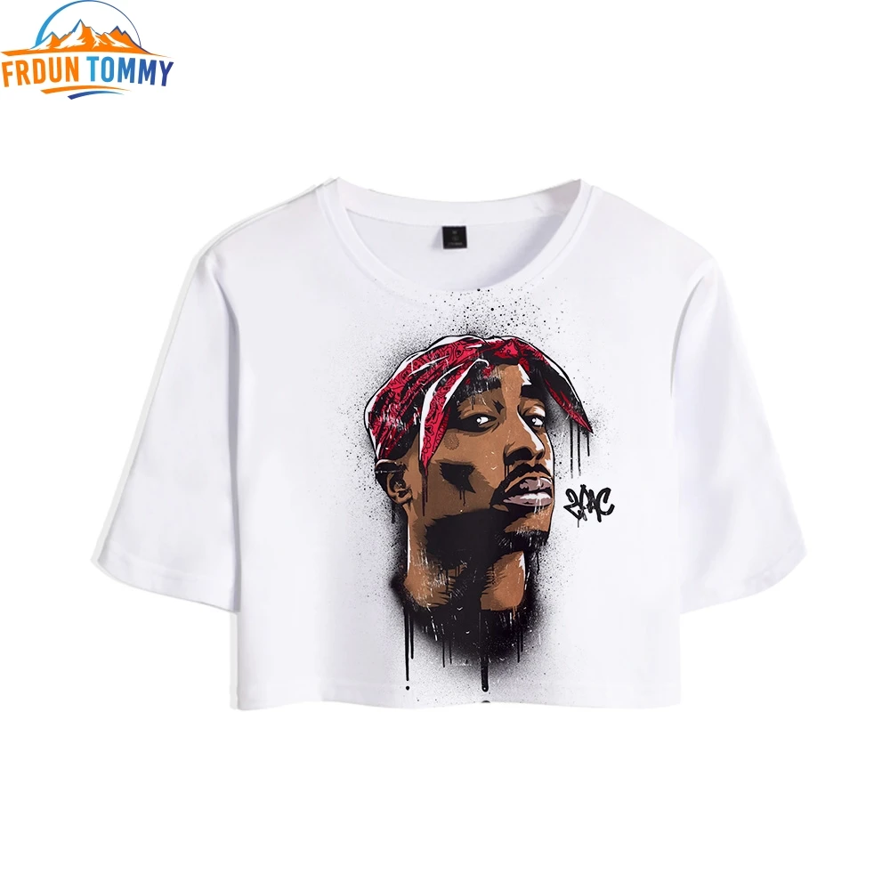 Модные новые Топы с 3D принтом в виде рапера 2Pac футболки для девушек стиле хип поп