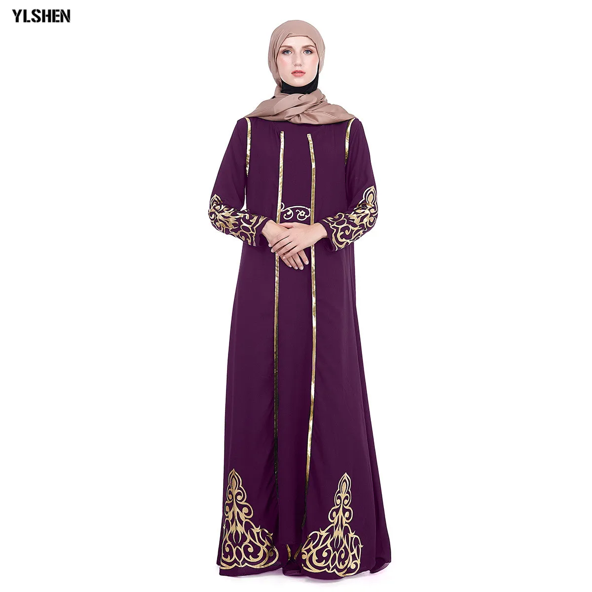 2019 Abaya Дубай мусульманское платье 2 шт. в комплекте женские макси платья