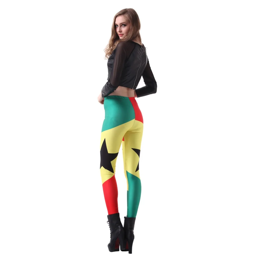 

Elastic Casual Pants 3D Digital Printing Flag of Ghana Pattern Women Leggings 7 sizes Fitness Clothing Free Shipping